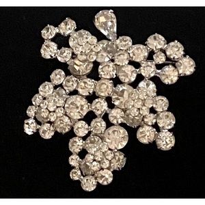 Weiss Large clear Crystal Rhinestone Brooch Pin